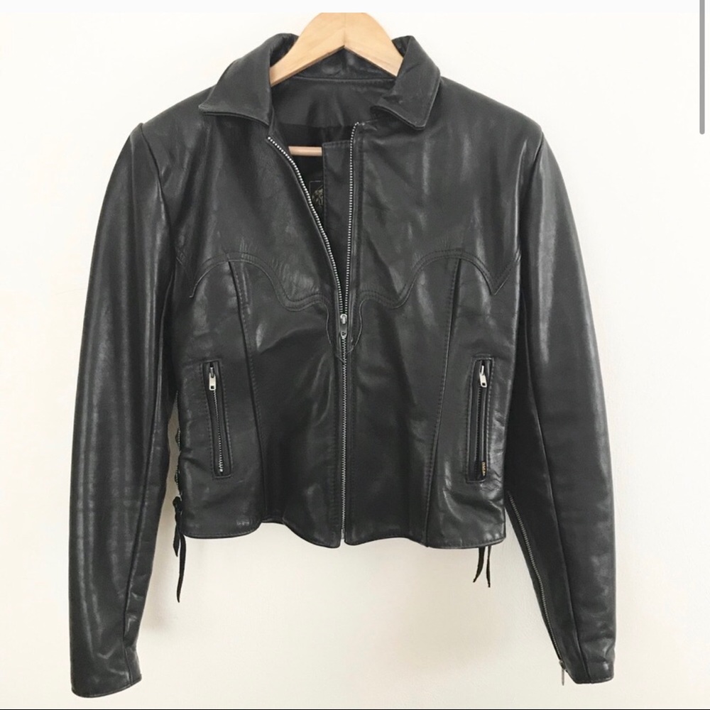 Leather Jacket with Metal embellishment